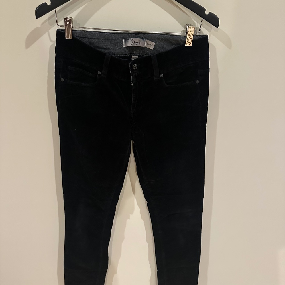 Black velvet Paige denim pants